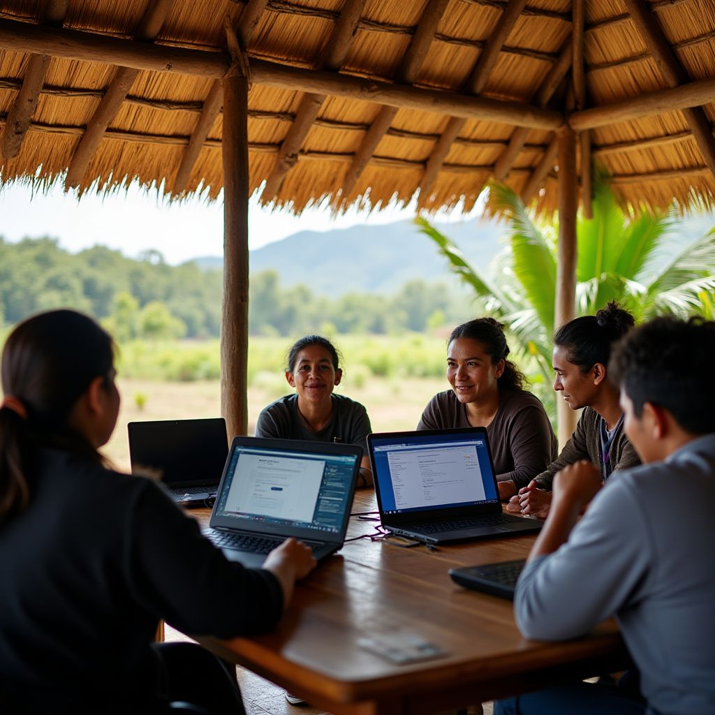 Capacitación digital en comunidad rural
