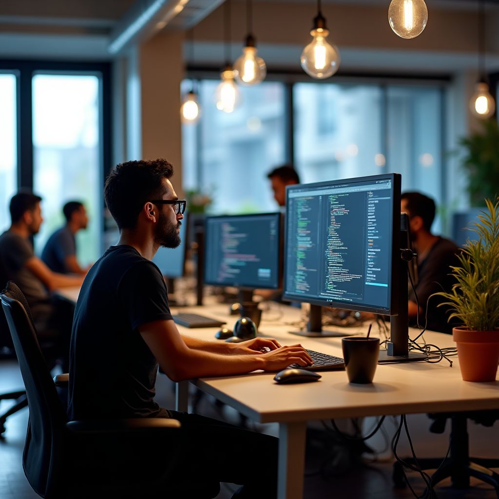 Desarrolladores ecuatorianos trabajando en soluciones digitales